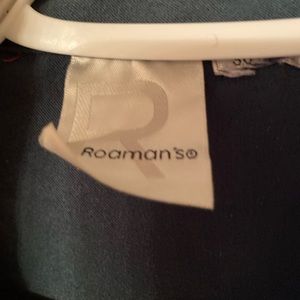 Roamans Long sleeved green faux suede shirt